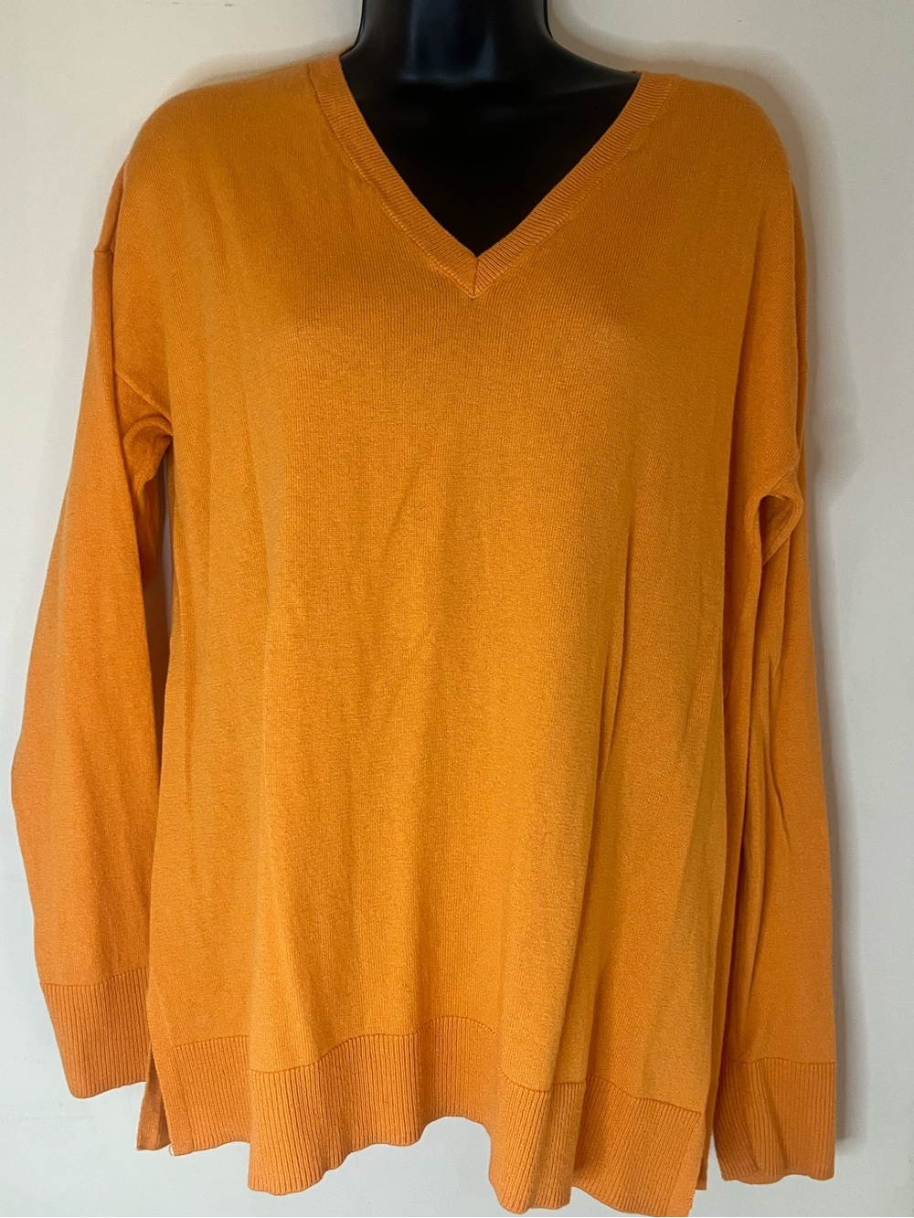 The Limited Women's V-Neck Sweater in Orange